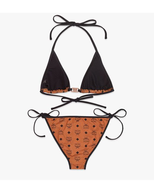 MCM Brown Monogram Print Swimsuit