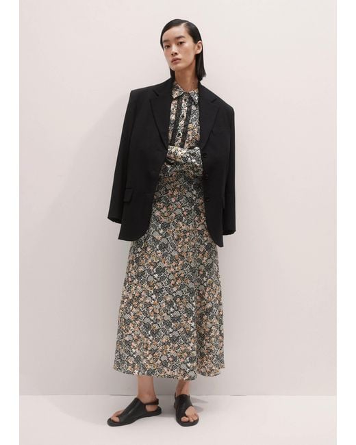 ME+EM Natural Silk Lace Detail Maxi Shirt Dress