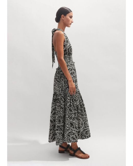 cheesecloth mono paisley print maxi dress Paisley Print V-Neck Maxi Dress Turquoise / S