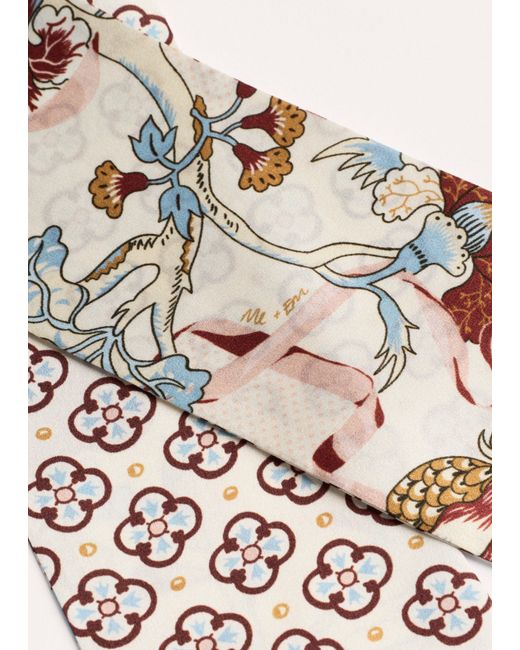 ME+EM White Floral Garden Skinny Scarf