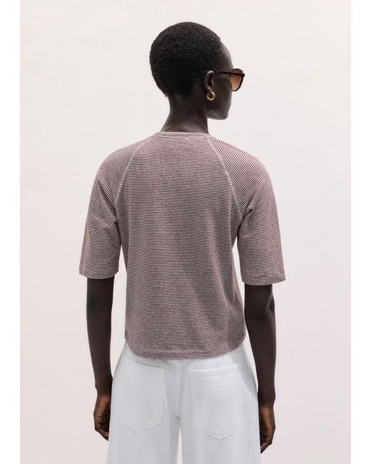ME+EM Multicolor Soft Washed Stripe Raglan Tee