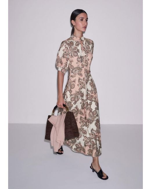 ME+EM Multicolor Colour Block Paisley Print Fit & Flare Maxi Dress