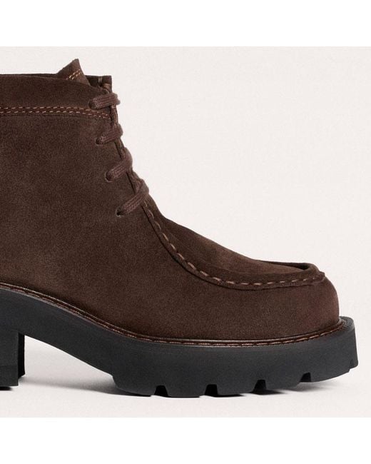ME+EM Brown Chunky Lace Up Ankle Boot