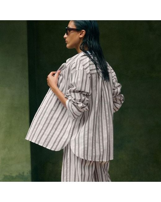 ME+EM Green Summer Stripe Drawstring Beach Trouser