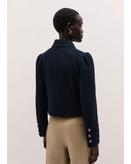 ME+EM Blue Short Military Jacket