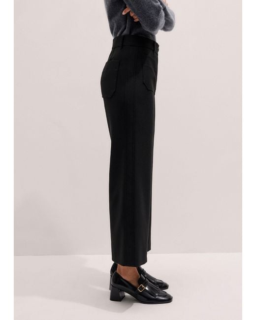 ME+EM Black Patch Pocket Cropped Kick Flare