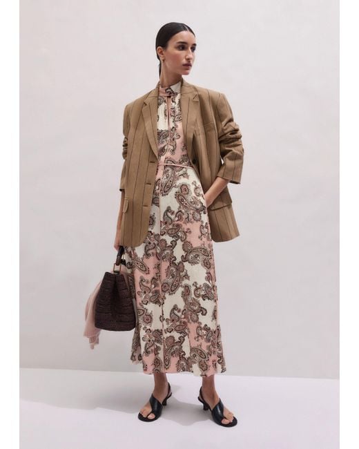 ME+EM Multicolor Colour Block Paisley Print Fit & Flare Maxi Dress