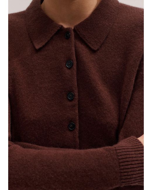 ME+EM Blue Cashmere Straight Button Through Cardigan