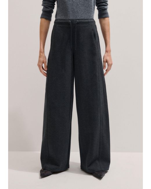 ME+EM Black Herringbone Barrel-Leg Trouser