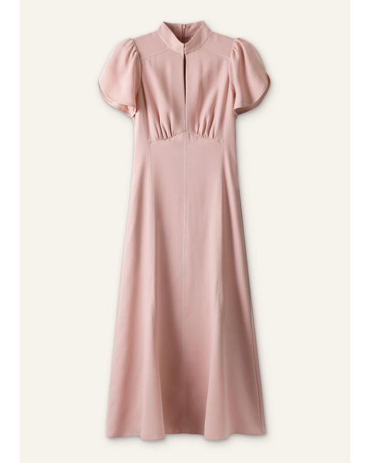 ME+EM Pink Contrast Stitch Midi Dress