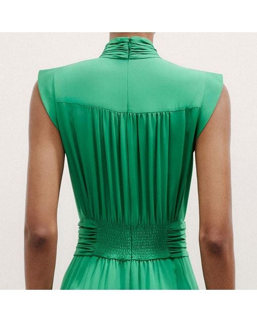 ME+EM Green Silk Wide-Leg Jumpsuit