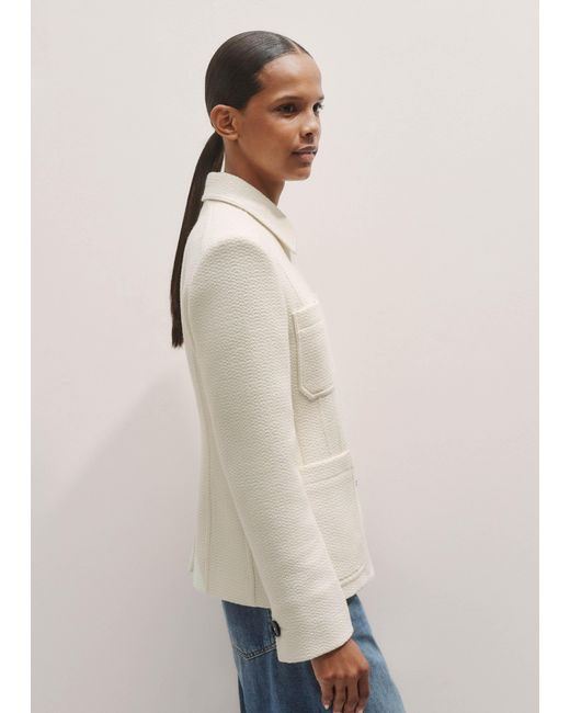 ME+EM Natural The Zip Front Contoured Layering Jacket