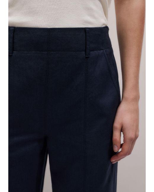 ME+EM Blue Straight Crop Trouser