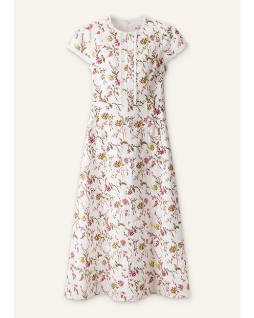 ME+EM Multicolor Wild Spring Floral Print Fit & Flare Midi Dress