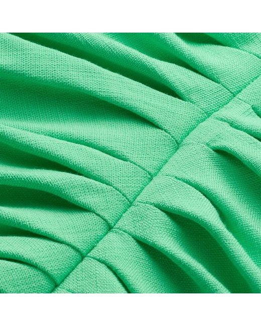 ME+EM Green Textured Pleat Front Midi Dress