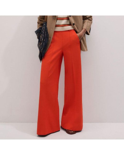 ME+EM Red Cashmere Stripe Crop Knit Tee