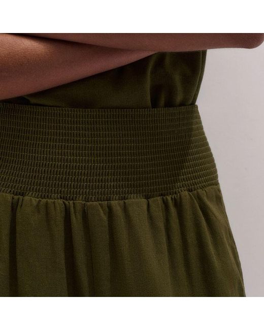 ME+EM Green Shirred Wide Pant