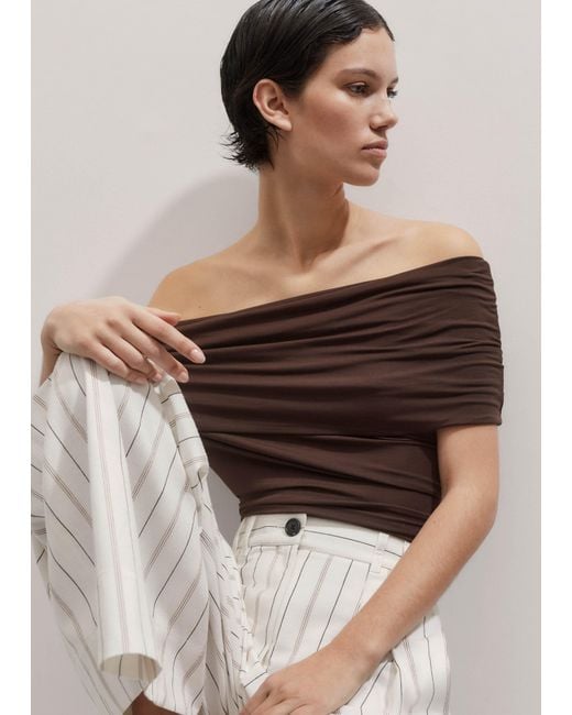 ME+EM Black Off-The-Shoulder Top