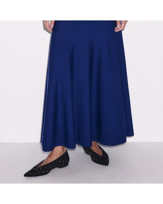 ME+EM Blue High Neck Knit Maxi Dress + Layering Top