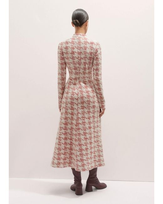 ME+EM Pink Travel Tweed Midi Dress