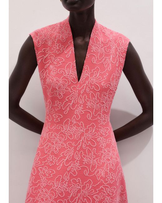 ME+EM Pink Panelled Fit And Flare Maxi Dress Candy Coral-Blush