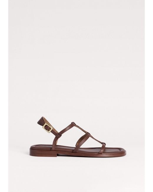 ME+EM Brown Caged Flat Sandal