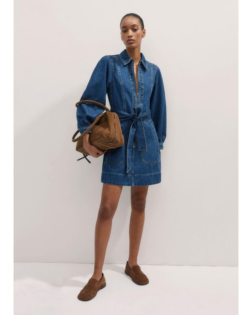 ME+EM Blue Denim Mini Dress + Belt