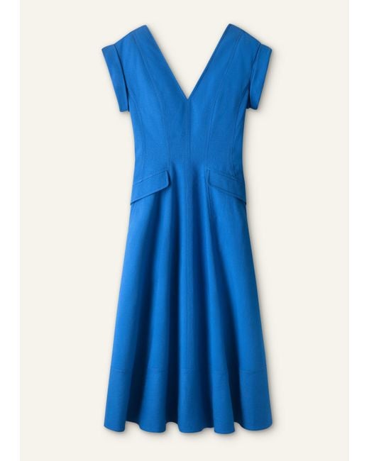 ME+EM Blue Tailored Flare Midi Dress