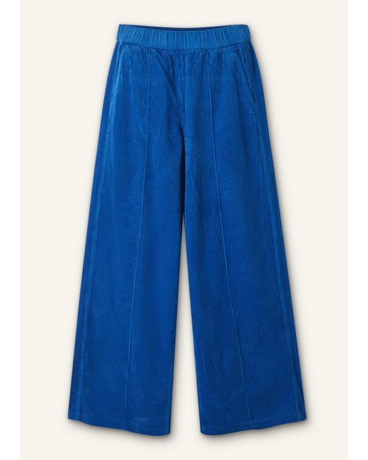 ME+EM Blue Washed Cord Straight-Leg Lounge Pant