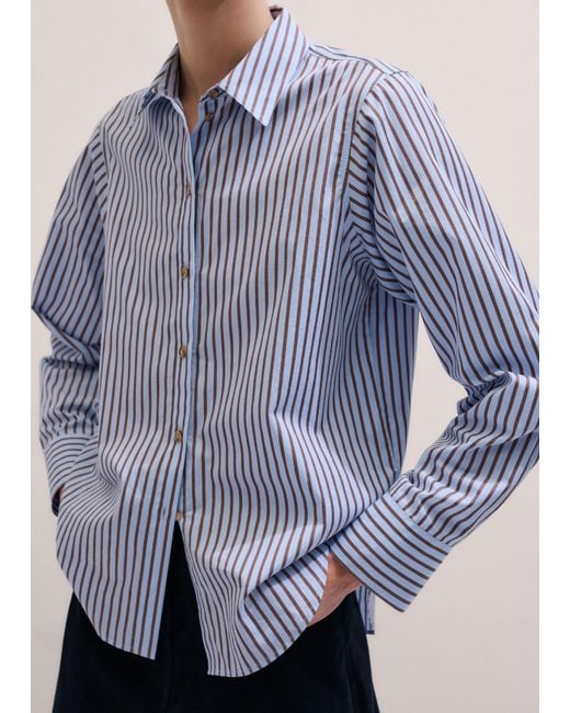 ME+EM Blue Stripe Relaxed Forever Shirt