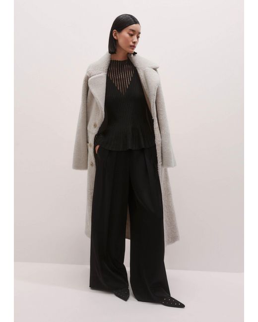 ME+EM Black Conceal + Reveal Metallic Knit Peplum Top