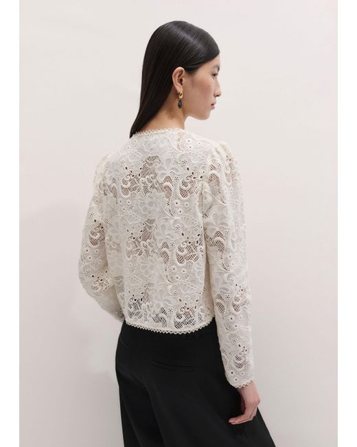 ME+EM Black Delicate Lace Jacket Blouse