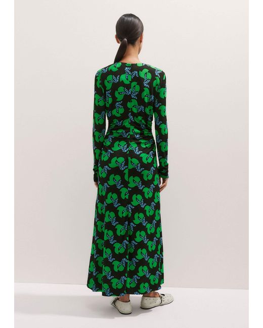 ME+EM Green Crepe Birds Of Paradise Maxi Dress + Belt