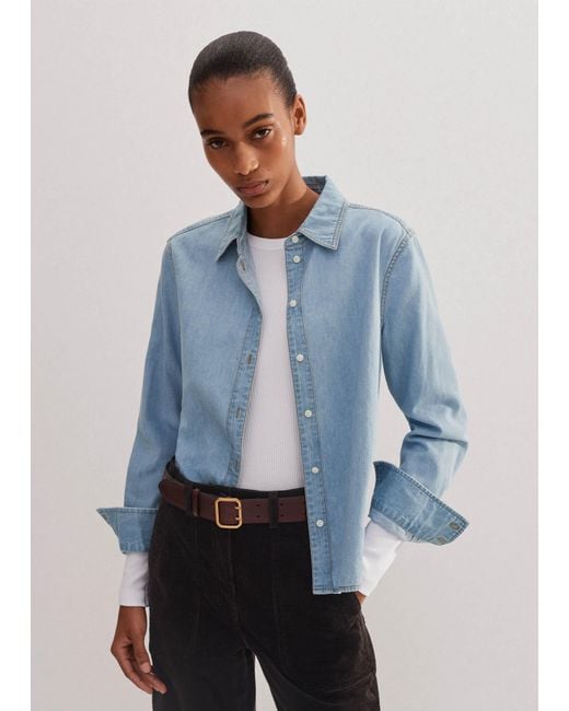 ME+EM Blue Denim Disruptor Shirt