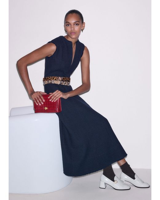 ME+EM Blue Desk-To-Dinner Fit And Flare Maxi Dress