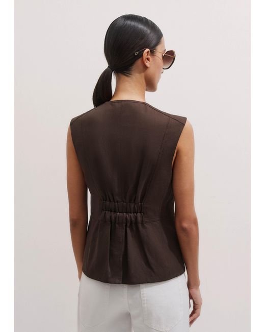 ME+EM Multicolor Linen Blend Deconstructed Vest