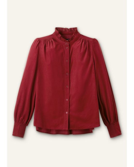 ME+EM Red Super Soft Micro Cord Blouse