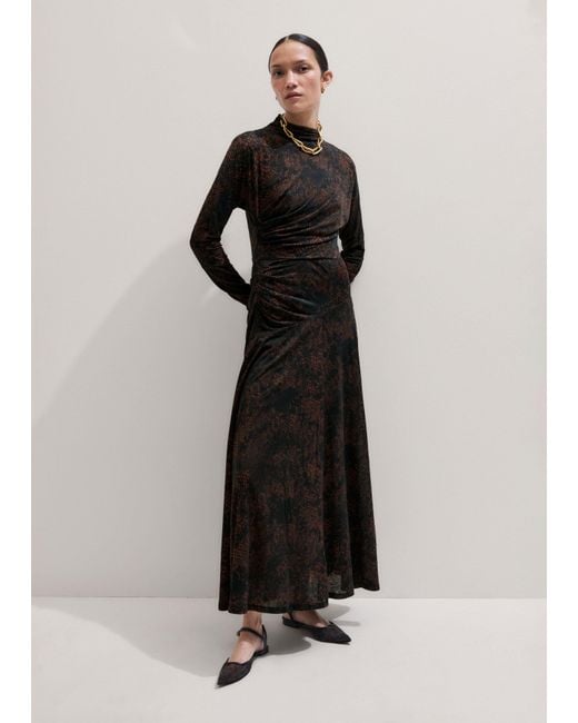 ME+EM Black Moonlight Snake Print Maxi Dress + Slip