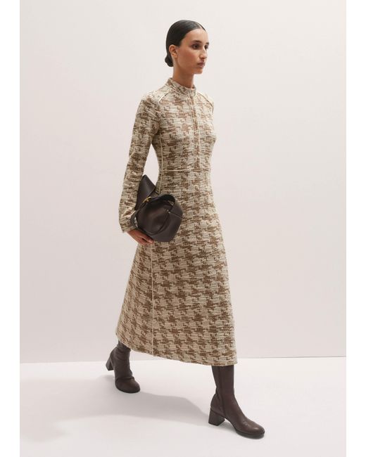 ME+EM Natural Travel Tweed Midi Dress