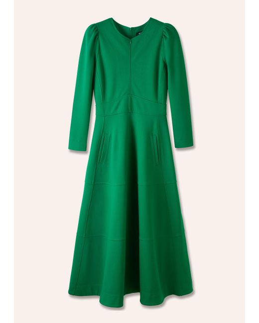 ME+EM Green Travel Tailoring Fit And Flare Maxi Dress