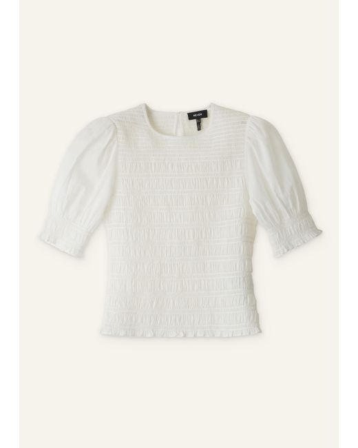 ME+EM White Soft Cotton Contrast Stitch Top