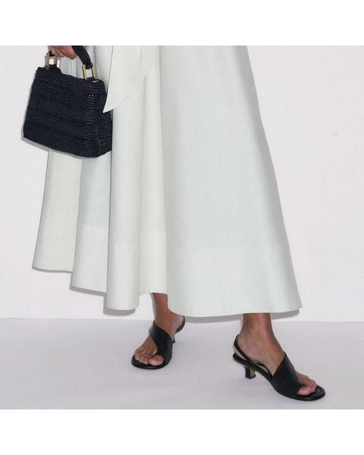 ME+EM Natural Boat Neck Fit And Flare Maxi Dress + Tie