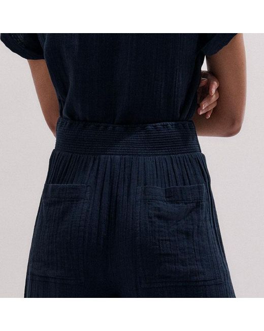 ME+EM Blue Wide-Leg Crop Pant