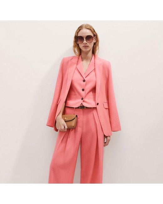 ME+EM Pink Lightweight Tailored Sleeveless Crop Jacket