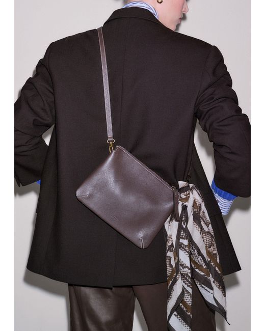 ME+EM Gray Double Pouch Crossbody