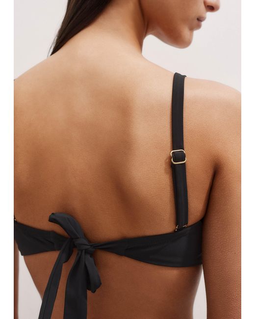 ME+EM Black Square Neck Bikini Top