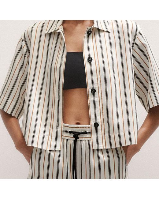 ME+EM Multicolor Fluid Wide-Leg Track Pant/Tobacco