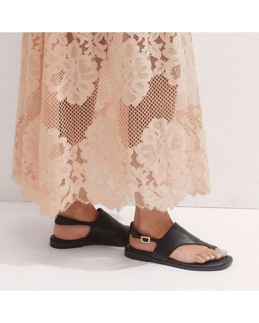 ME+EM Natural Graphic Floral Lace Maxi Dress