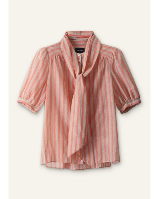 ME+EM Pink Stripe Blouse + Tie