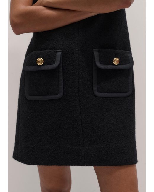 ME+EM Black Bound Mini Shift Dress